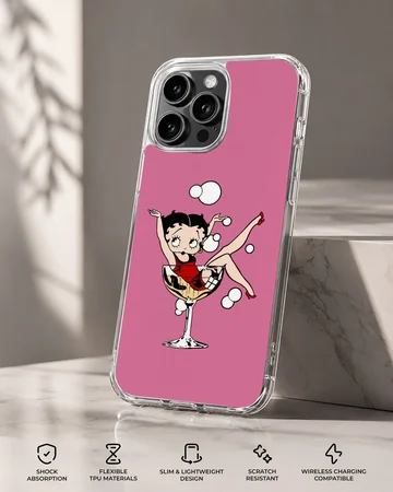 Playful Betty Boop cartoon design on phone case — Specs