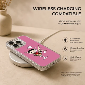 Playful Betty Boop cartoon design on phone case — Charging