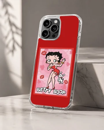 Betty Boop cartoon artwork in red and pink phone case design — Hero