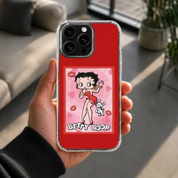 Betty Boop cartoon artwork in red and pink phone case design — Lifestyle