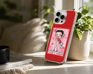 Betty Boop cartoon artwork in red and pink phone case design — Lifestyle