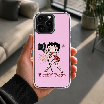 Betty Boop cartoon art on pink phone case — Lifestyle