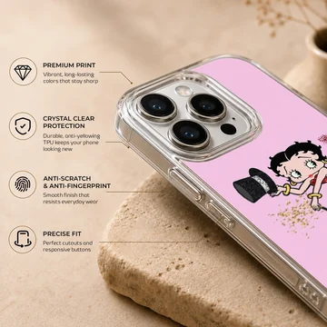 Betty Boop cartoon art on pink phone case — Info