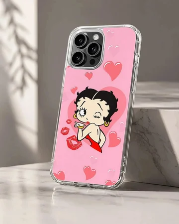 Betty Boop cartoon with hearts phone case