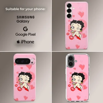 Betty Boop cartoon with hearts phone case — Collage
