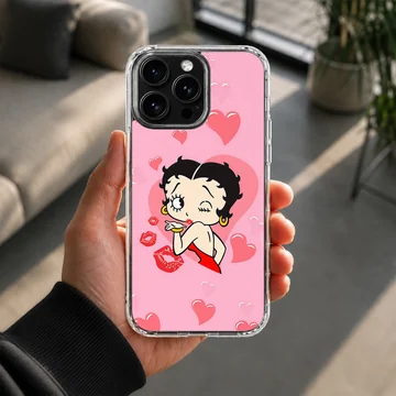 Betty Boop cartoon with hearts phone case — Lifestyle