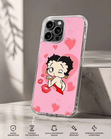 Betty Boop cartoon with hearts phone case — Specs