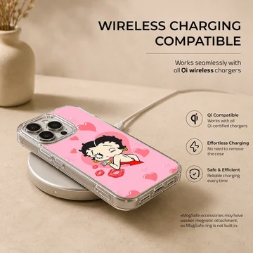 Betty Boop cartoon with hearts phone case — Charging