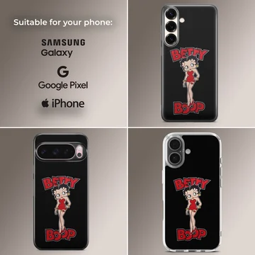 Playful Betty Boop cartoon design on a phone case — Collage