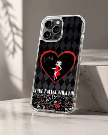 Betty Boop phone case with heart design