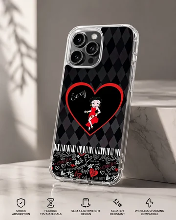 Betty Boop phone case with heart design — Specs