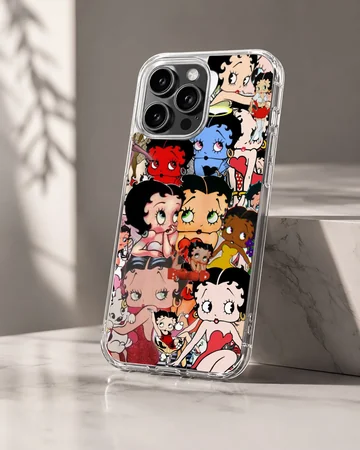 Betty Boop collage featuring playful cartoon characters on phone case — Hero