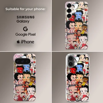 Betty Boop collage featuring playful cartoon characters on phone case — Collage
