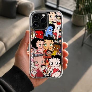 Betty Boop collage featuring playful cartoon characters on phone case — Lifestyle