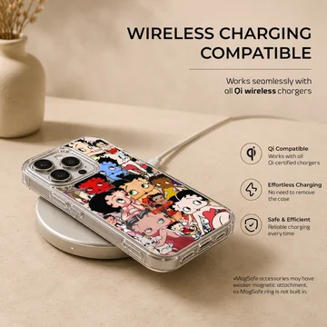 Betty Boop collage featuring playful cartoon characters on phone case — Charging