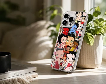 Betty Boop collage featuring playful cartoon characters on phone case — Lifestyle