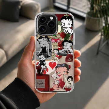 Betty Boop cartoon collage with playful design on phone case — Lifestyle