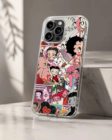 Nostalgic Betty Boop cartoon collage design on phone case