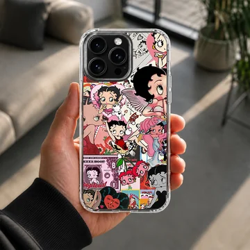 Nostalgic Betty Boop cartoon collage design on phone case — Lifestyle