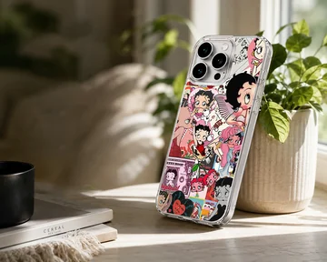 Nostalgic Betty Boop cartoon collage design on phone case — Lifestyle