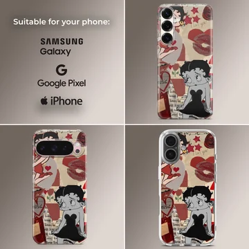 Betty Boop collage in red and black tones on phone case — Collage