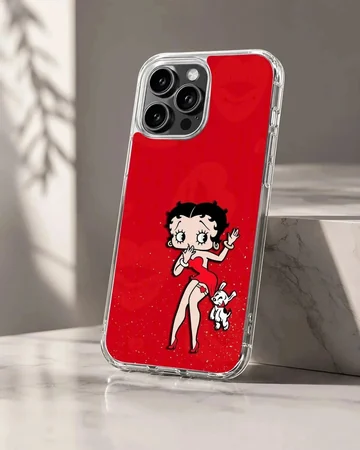 Betty Boop with Pup digital illustration phone case