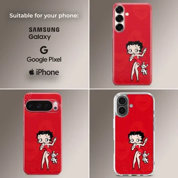 Betty Boop with Pup digital illustration phone case — Collage
