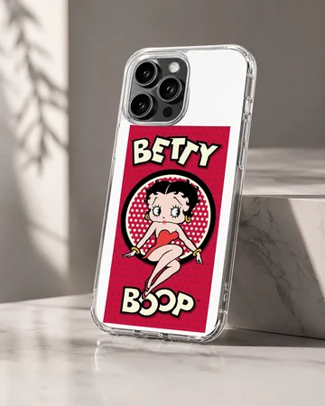 Betty Boop cartoon design on a vibrant phone case — Hero