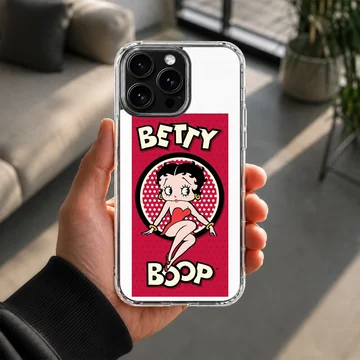 Betty Boop cartoon design on a vibrant phone case — Lifestyle