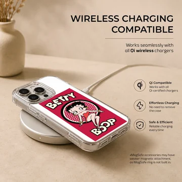 Betty Boop cartoon design on a vibrant phone case — Charging