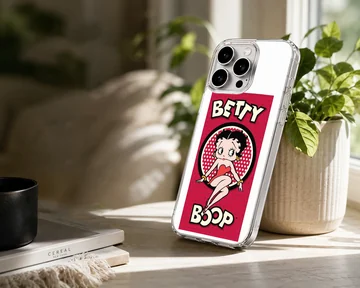 Betty Boop cartoon design on a vibrant phone case — Lifestyle