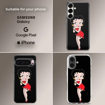 Betty Boop cartoon design on a phone case — Collage