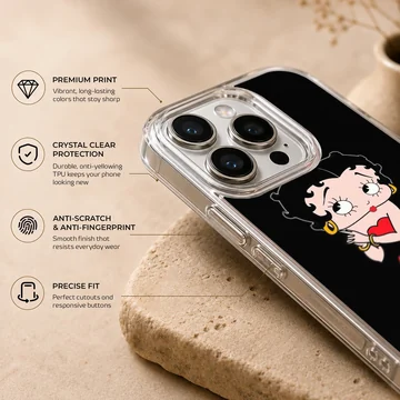 Betty Boop cartoon design on a phone case — Info