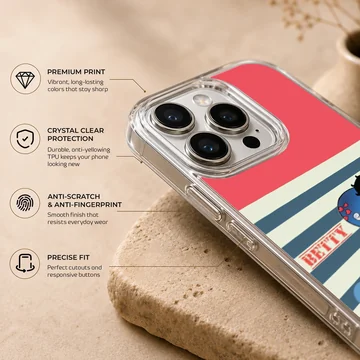 Betty Boop playful cartoon design phone case — Info
