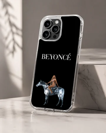 Beyoncé artwork on phone case with bold typography — Hero