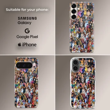A dynamic collage of Beyoncé poses on a phone case — Collage