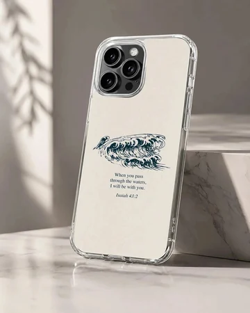 Bible verses phone case with waves design and inspirational quote