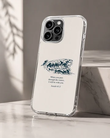 Bible verses phone case with waves design and inspirational quote — Hero