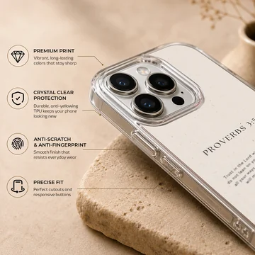 Minimalist Proverbs 3:5-6 design on phone case — Info