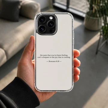 Bible Verse Romans 8:18 phone case with minimal typography. — Lifestyle