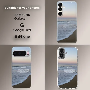 Beach scene with Bible verse phone case — Collage