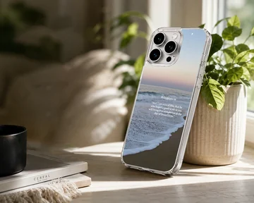 Beach scene with Bible verse phone case — Lifestyle