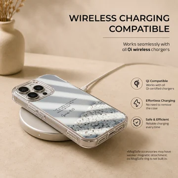 Bible verse with serene pebble design on phone case — Charging