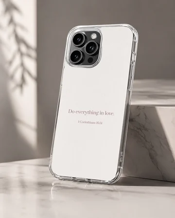 Inspiring Bible verse in minimal typography phone case — Hero