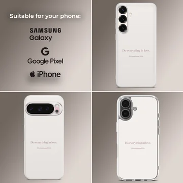 Inspiring Bible verse in minimal typography phone case — Collage