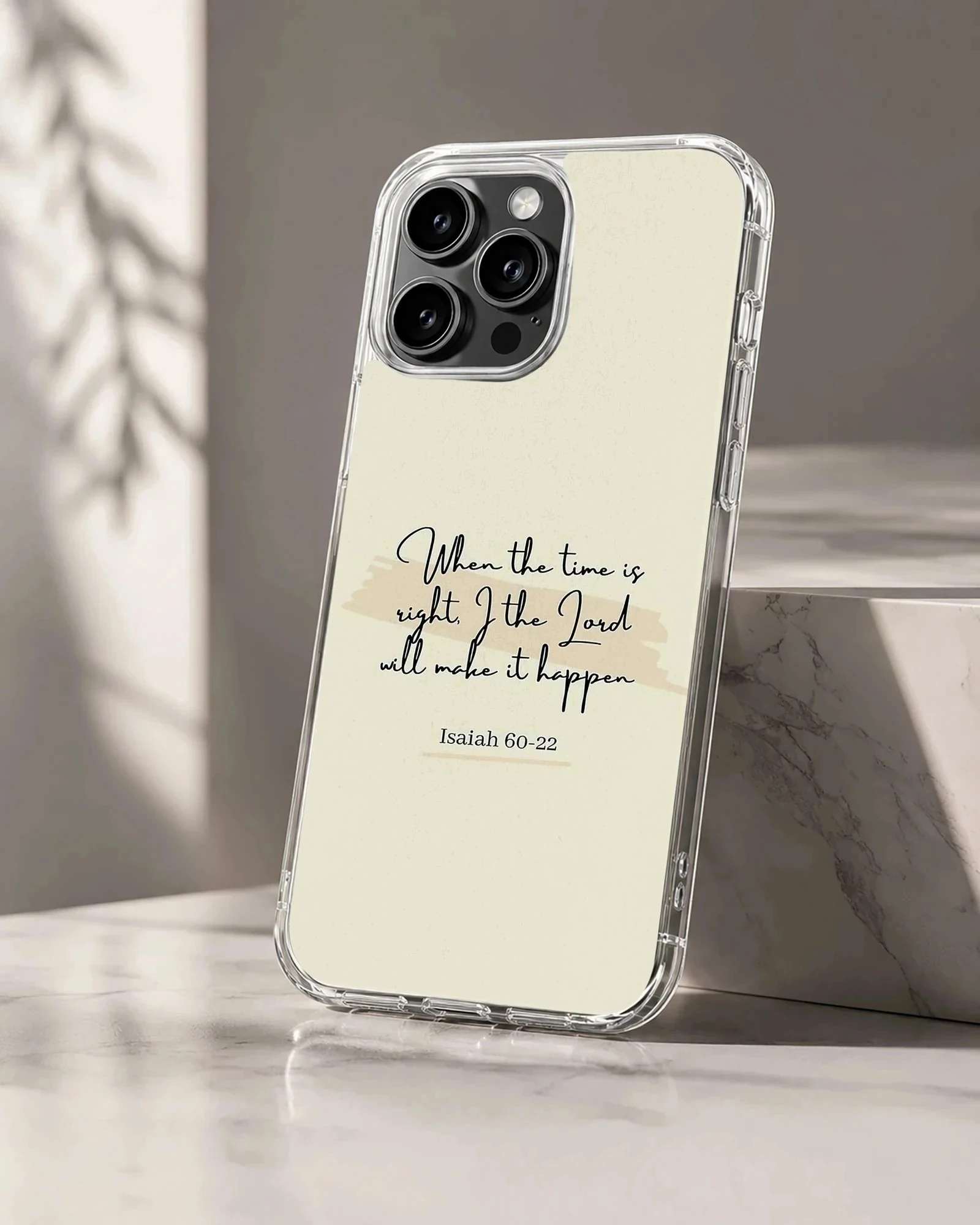 Inspirational Bible verse design on a phone case