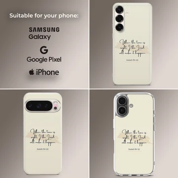Inspirational Bible verse design on a phone case — Collage