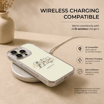 Inspirational Bible verse design on a phone case — Charging