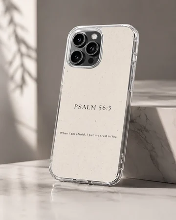 Minimalist Bible Verse Psalm 56:3 phone case — Hero
