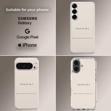 Minimalist Bible Verse Psalm 56:3 phone case — Collage